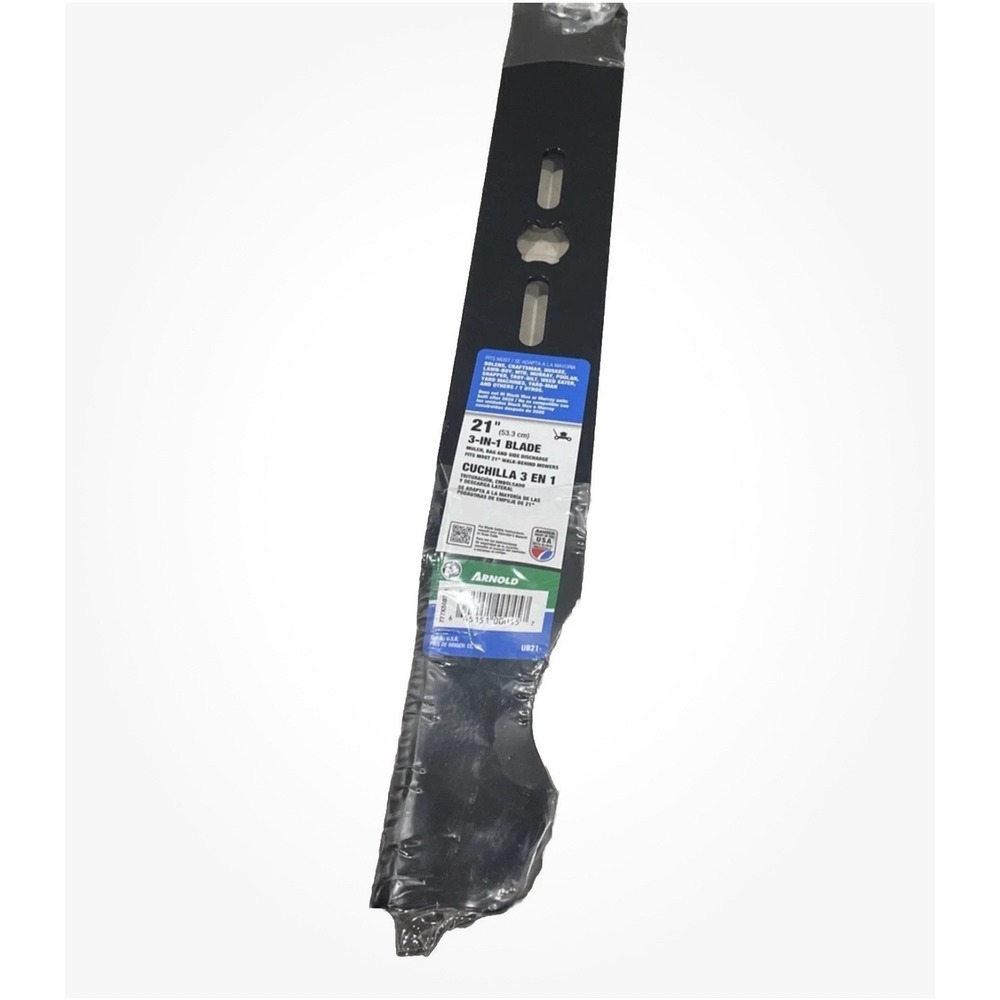 21" Universal Arnold 3 in 1 Mower Blade with Adapters Mulch Bag Side Discharge